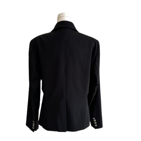Allen by ABS Black Button Front Flap Pockets Long Sleeve Blazer Jacket Size 12 - Picture 5 of 12